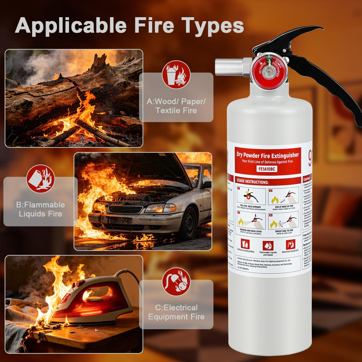 2.5 lb ABC Dry Chemical Fire Extinguisher Y497298