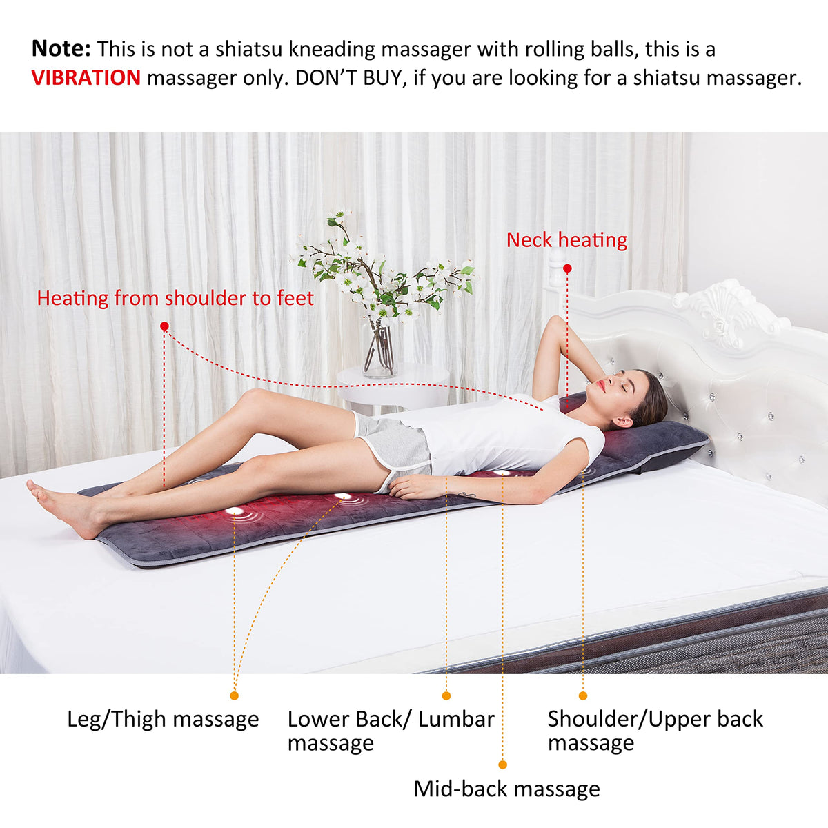 Full Body Massage Mat with Heat T76990