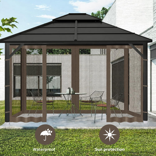 10x10 ft Coffee Gazebo Replacement Mosquito Netting J741