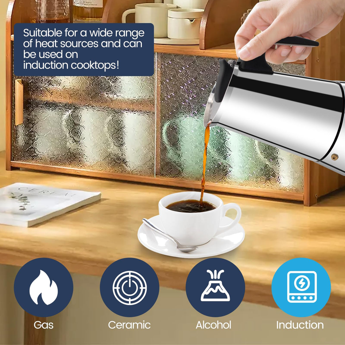 12 Cup Stainless Steel Moka Pot V81199