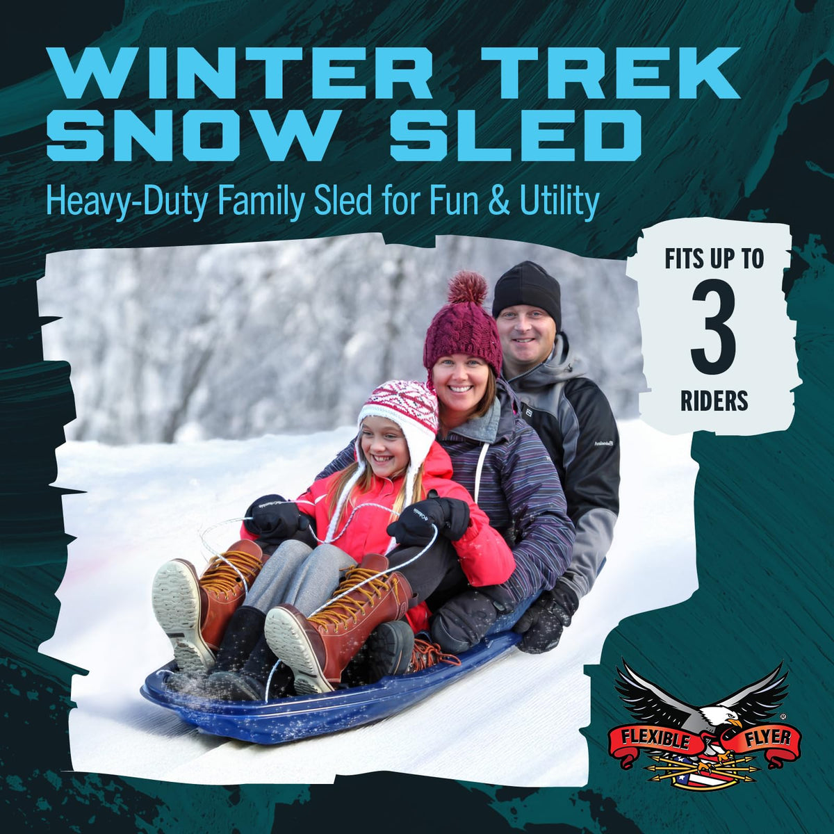 5.5 Ft 3-Person Heavy-Duty Snow Sled E77640