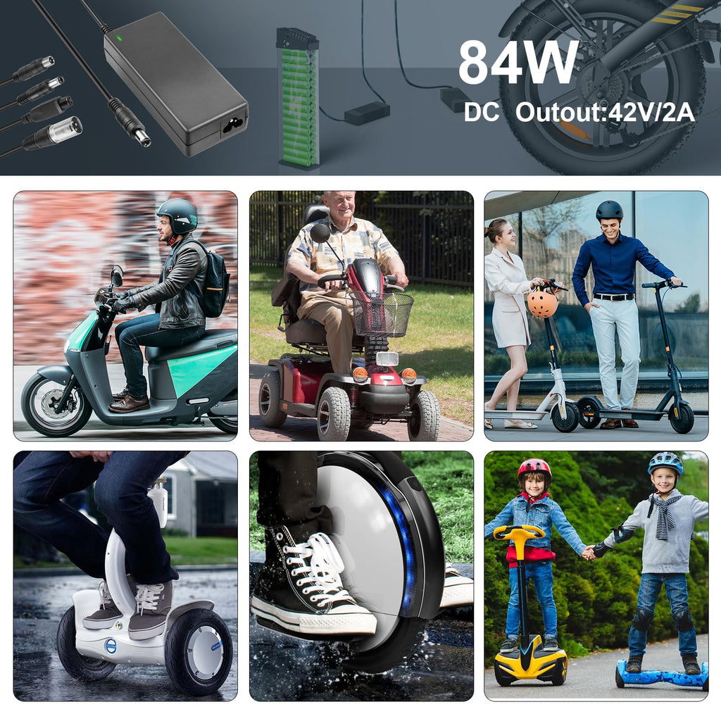 42V 2A Electric Scooter Charger with 7 Plugs B1487