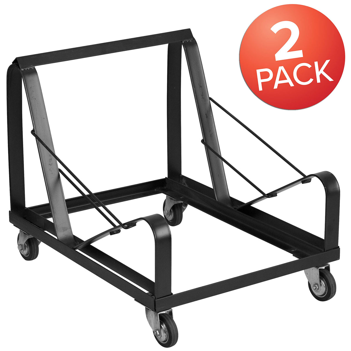 Black Steel Stack Chair Dolly 2-Pack X115