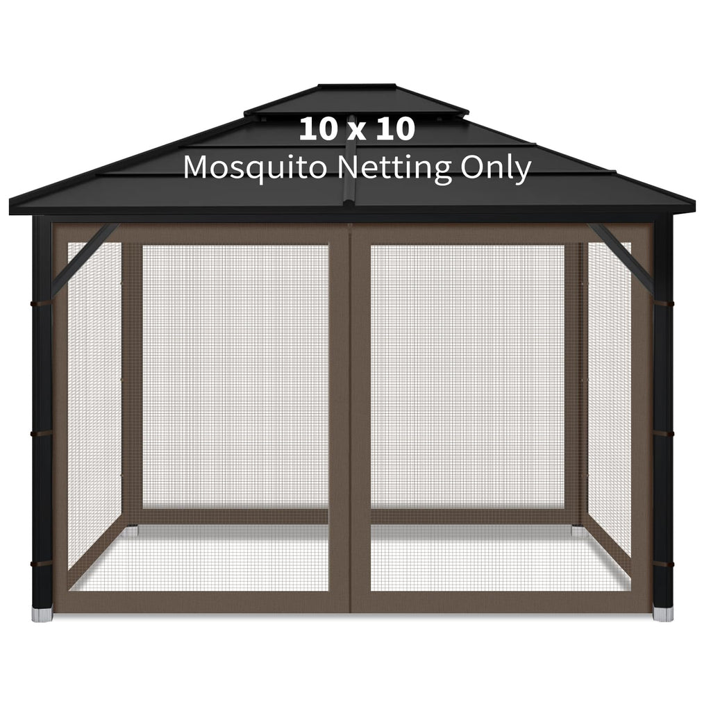 10x10 ft Coffee Gazebo Replacement Mosquito Netting J741