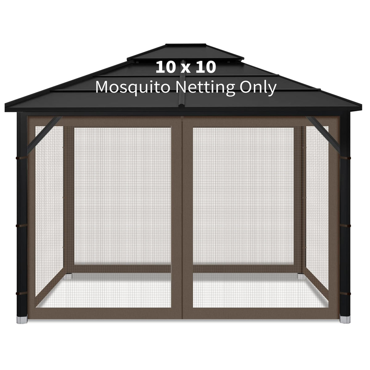 10x10 ft Coffee Gazebo Replacement Mosquito Netting J741