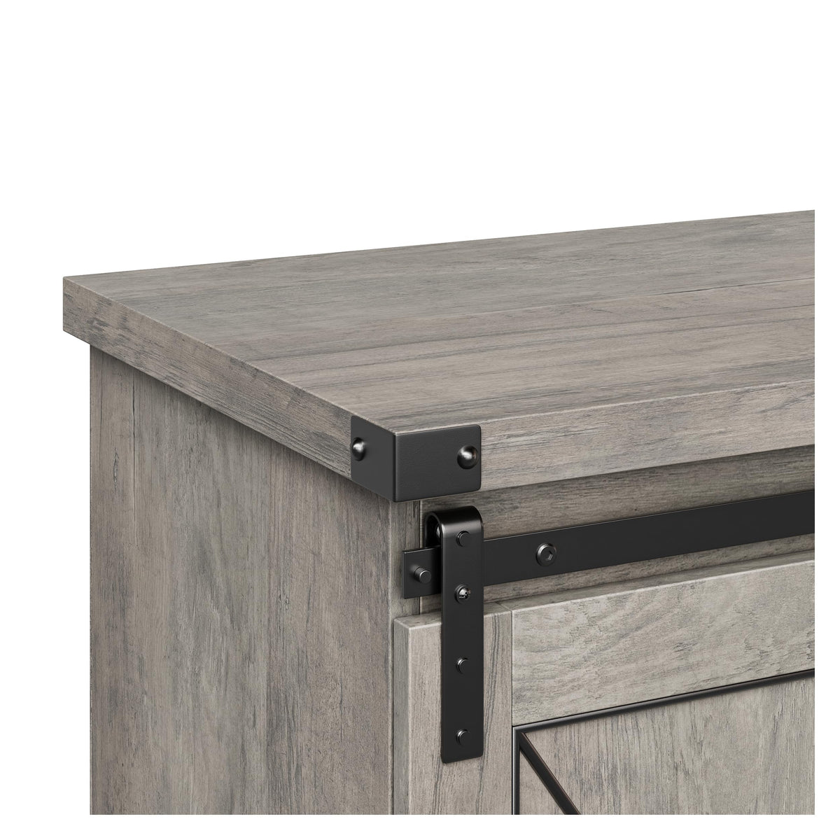 65" Rustic Farmhouse TV Stand with Sliding Barn Doors L871652