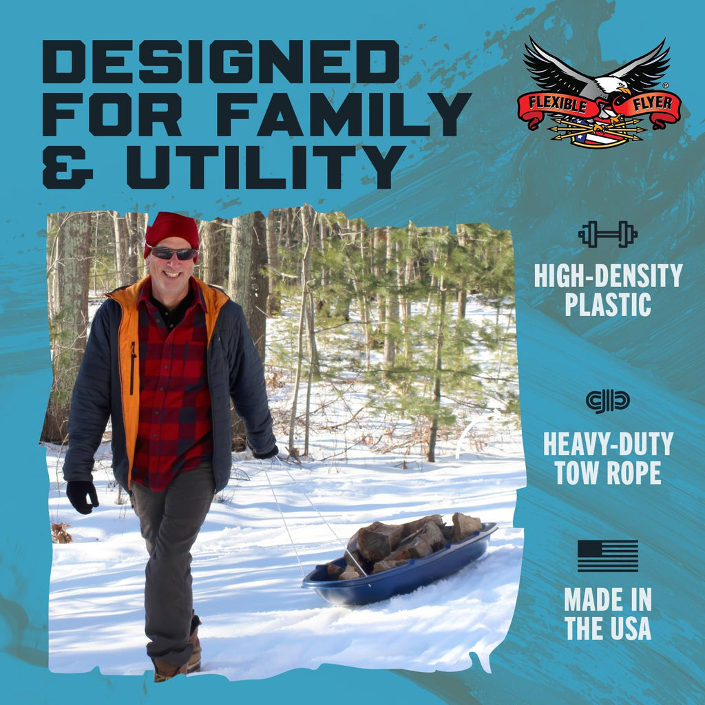 5.5 Ft 3-Person Heavy-Duty Snow Sled E77640