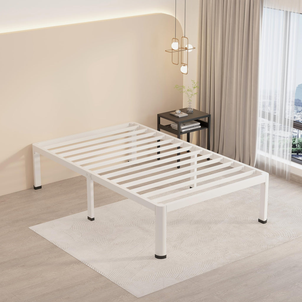 14 Inch Twin Metal Platform Bed Frame White S2378