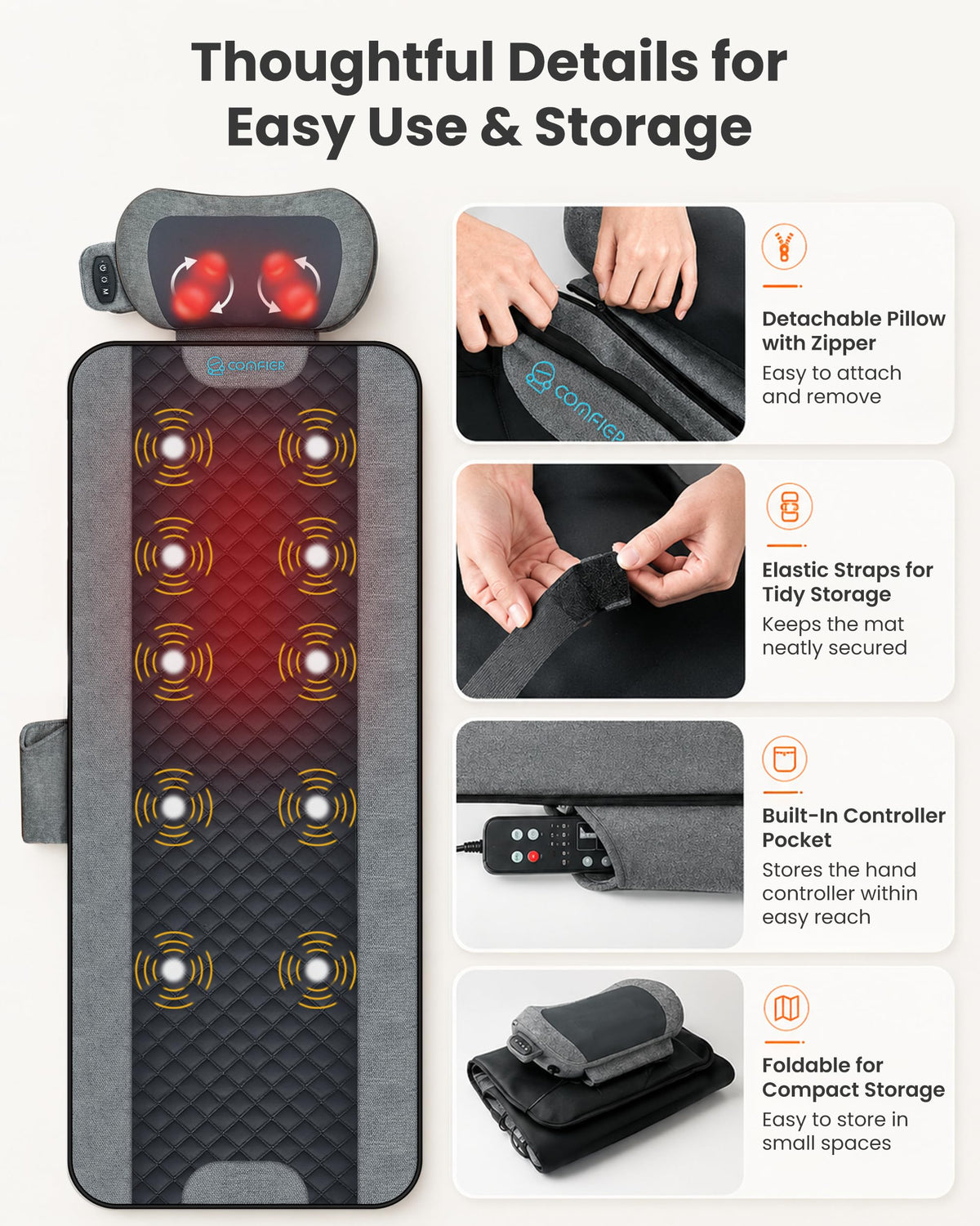 Full Body Vibration Massage Mat with Shiatsu Neck Pillow O3838