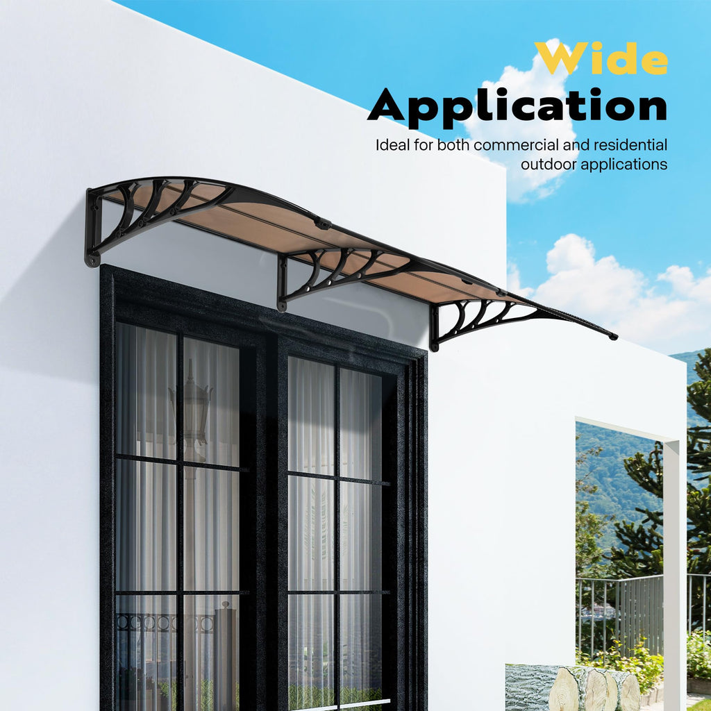 Polycarbonate Window Door Awning Brown 38 Inch x 78 Inch J70344