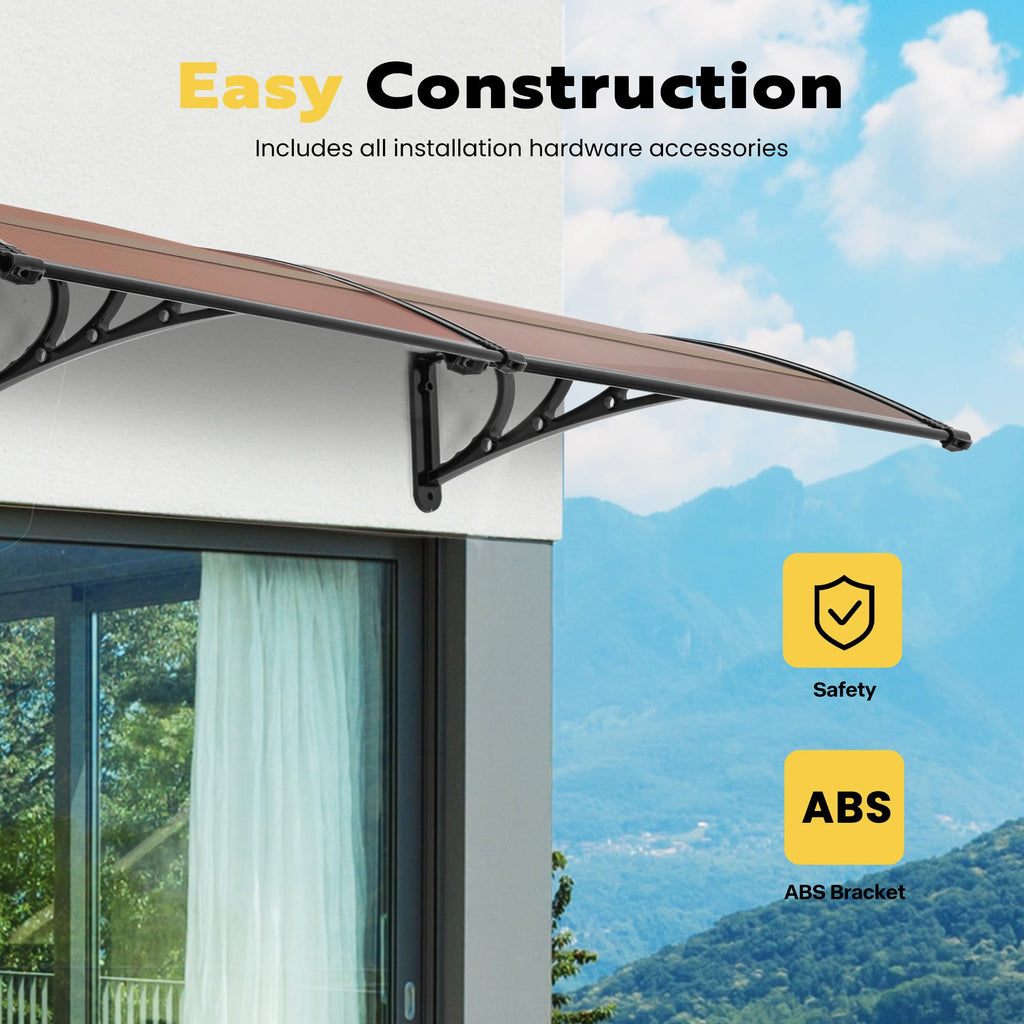 Polycarbonate Window Door Awning Brown 38 Inch x 78 Inch J70344