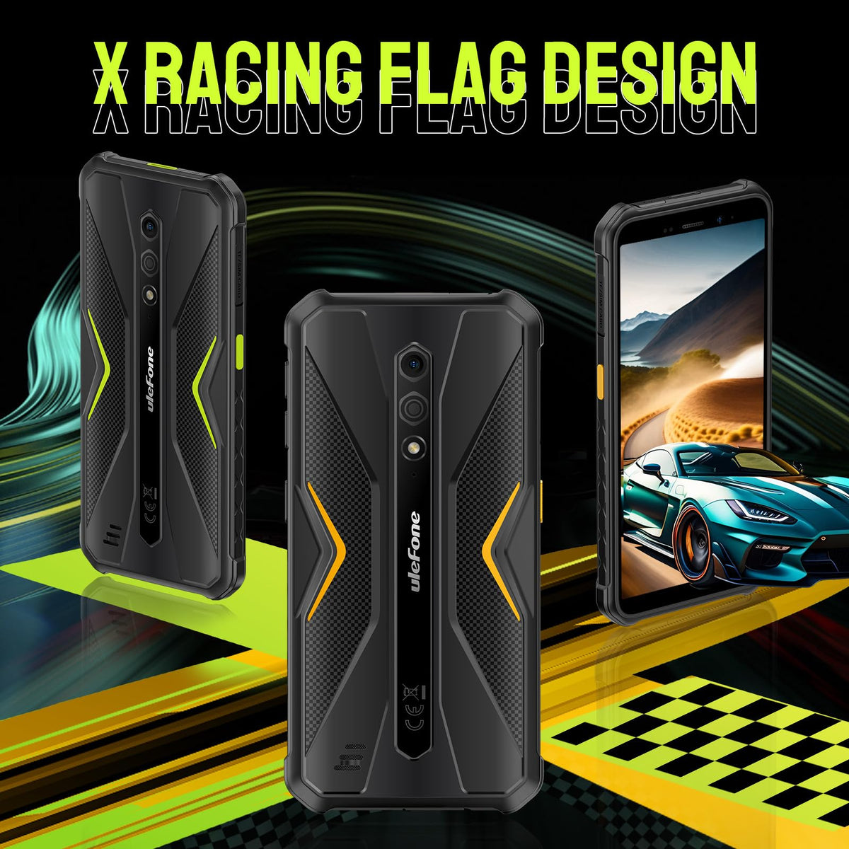 Black Rugged Smartphone I6554