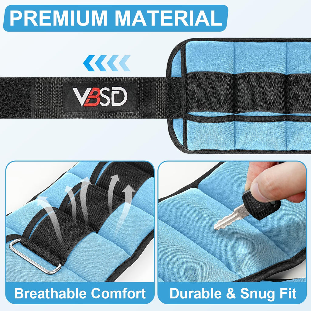Adjustable Ankle Weights 10lb 1 Pair Blue B731