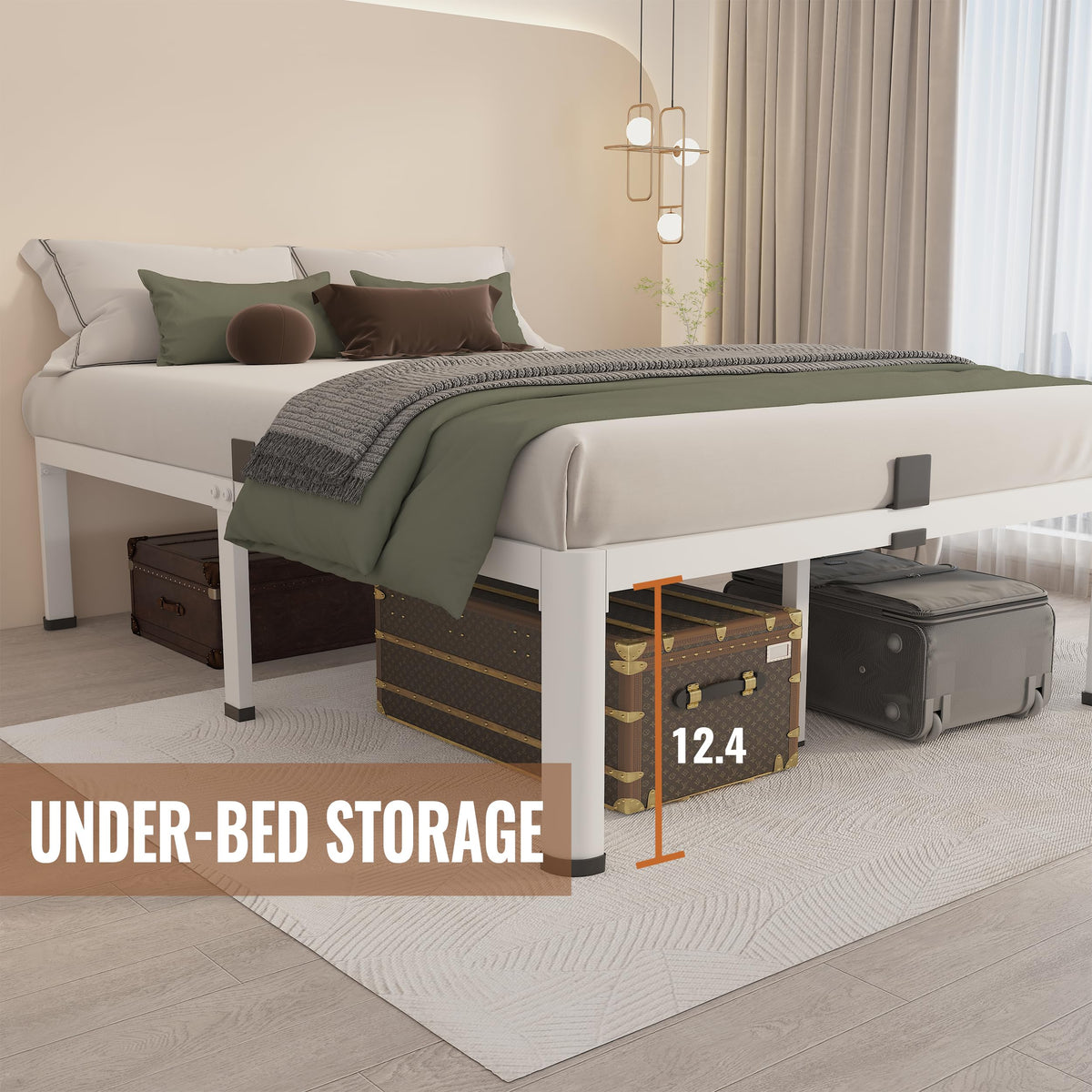 14 Inch Twin Metal Platform Bed Frame White S2378