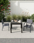 Aluminum Stackable Patio Dining Chairs Set of 2 Dark Grey L671727