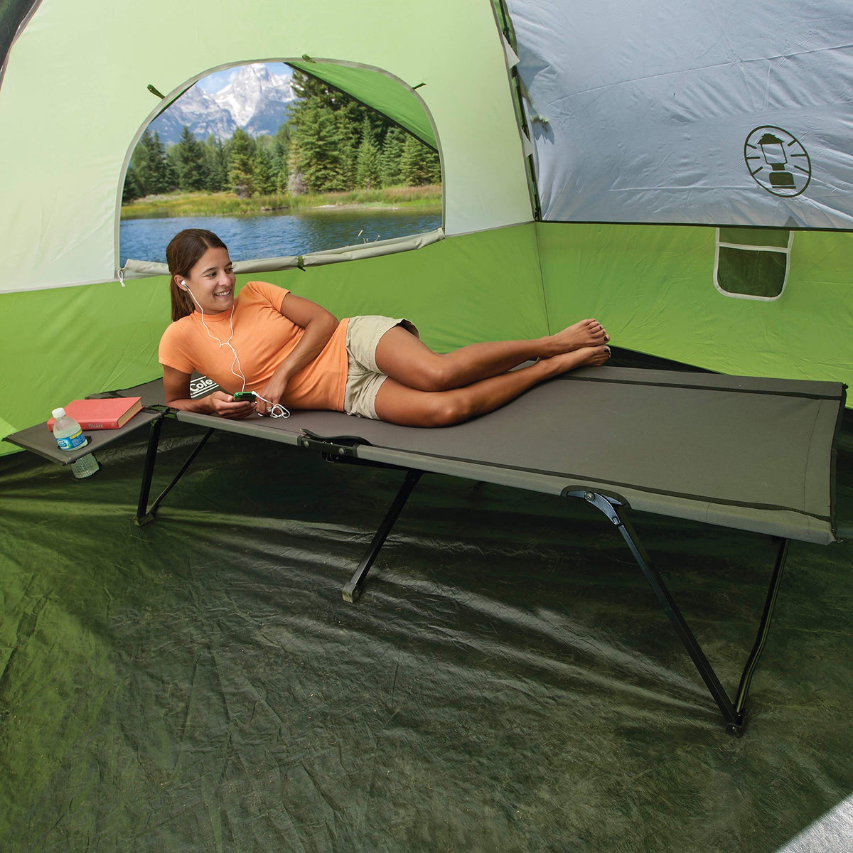 Camping Cot with Removable Side Table and Carry Bag V151
